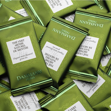 THÉ VERT ARÔME NATUREL DE MENTHE BIO, 24 SACHETS CRISTAL® ENVELOPPÉS