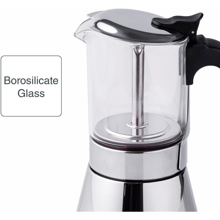 CAFETIÈRE ITALIENNE INOX/VERRE EXPRESS - SIENA 4T