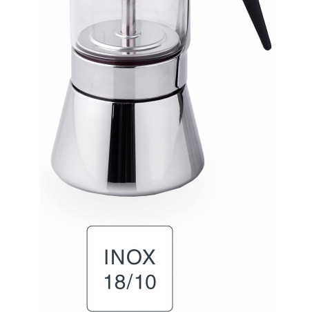 CAFETIÈRE ITALIENNE INOX/VERRE EXPRESS - SIENA 4T