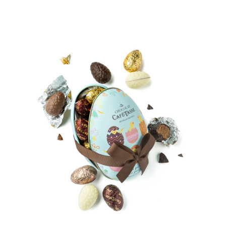 OEUF METAL CHOCOLAT ASSORTIS - 12 minis oeufs