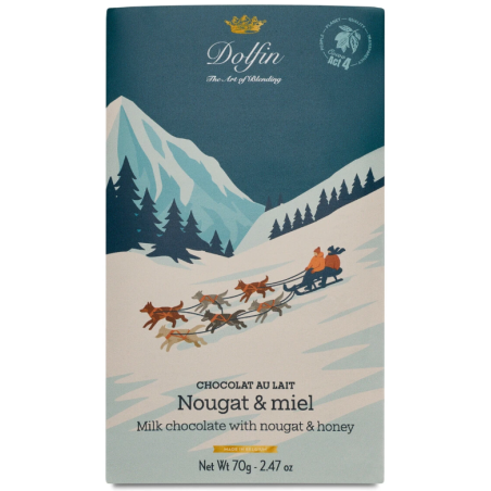 Nougat et miel-tablette lait-70g