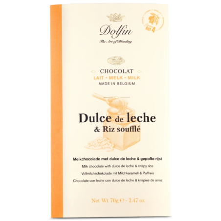 Chocolat au lait Dulce de leche et riz soufflé - 70g