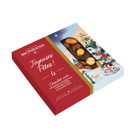 Tablette message Joyeuses fêtes - chocolat noir - 70g