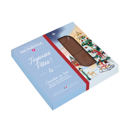Tablette message Joyeuses fêtes - chocolat lait - 70g