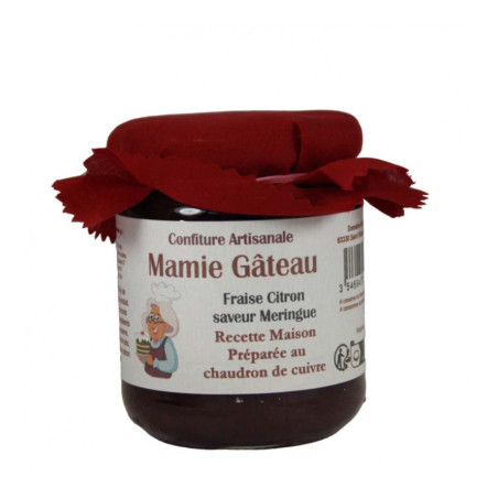 Confiture "MAMIE GÂTEAU" Fraise Citron saveur Meringuée-250G