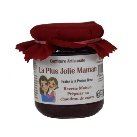 Confiture "LA PLUS JOLIE MAMAN" Fraise à la Praline Rose-250G