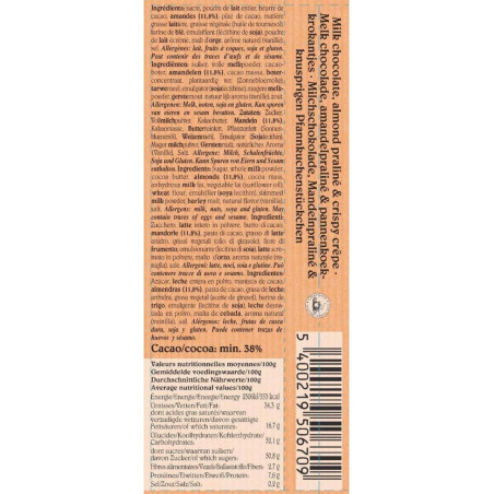 BATON LAIT PRALINE AMANDE-45GR